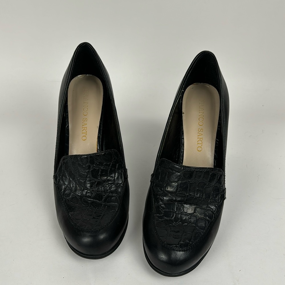 Franco Sarto leather Black 4” heel Rosana pumps